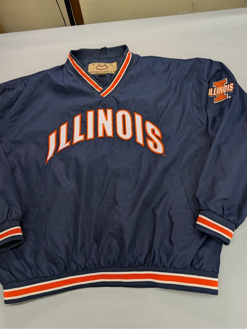 Illinois Fighting Illini Vesi Windbreaker Pullover XL Navy
